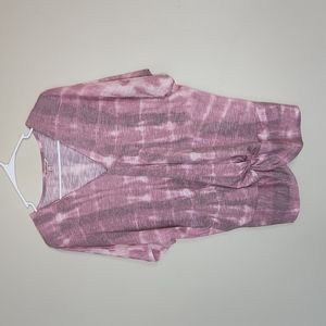 Juicy Couture Pink Tie-Dye Dolman Sleeve Top w/ knot tie in front